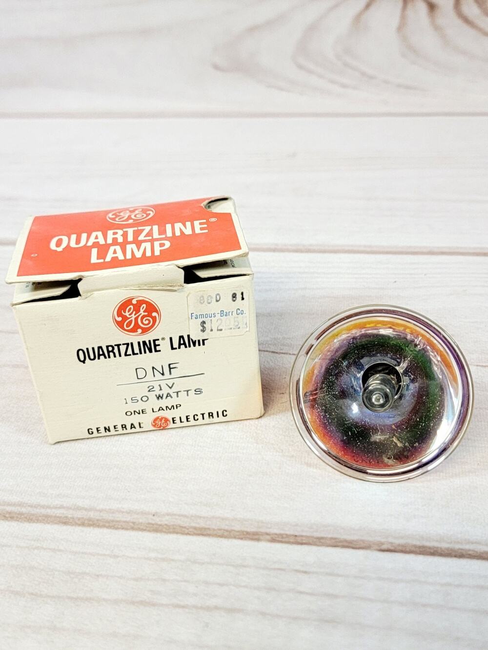 GE Quartzline Projector Projection Lamp Bulb DNF 21V 150W Vintage
